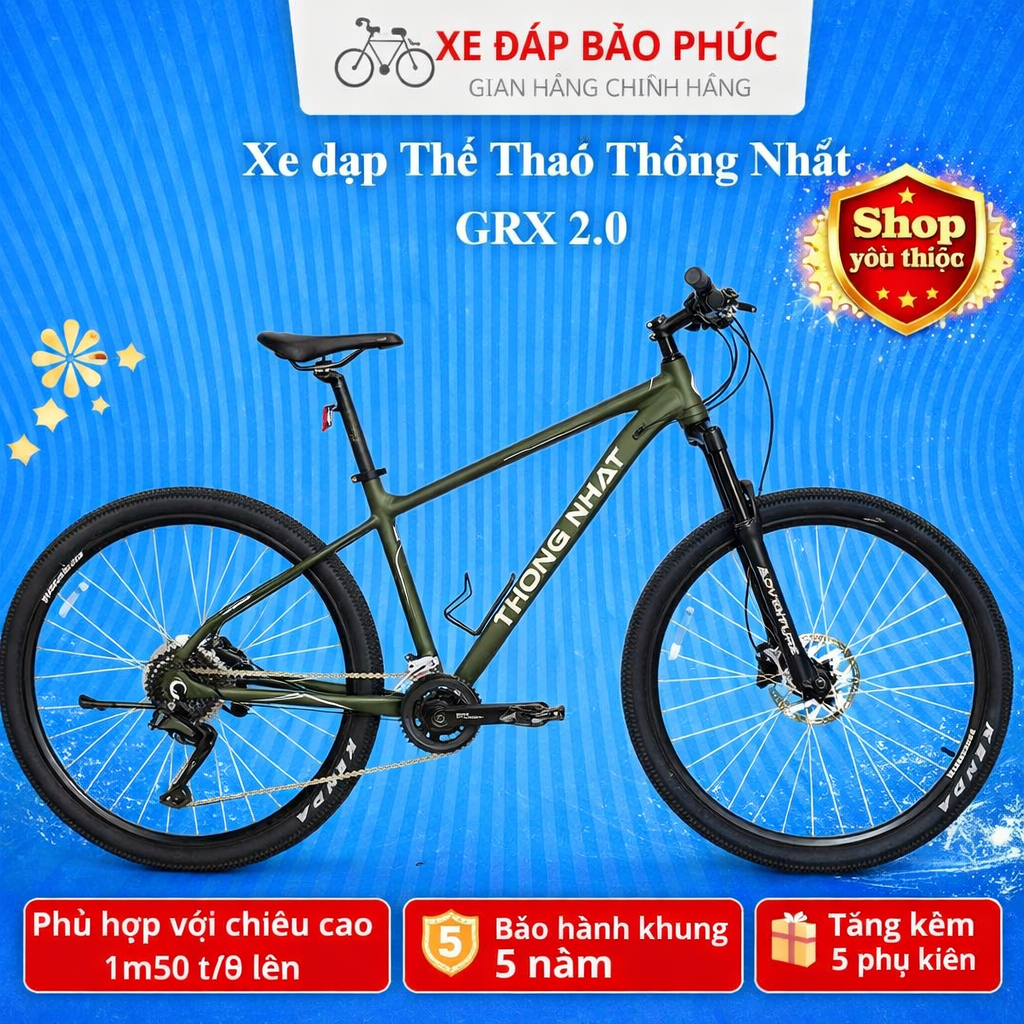 Xe đạp Thể Thao Thống nhất GRX 2.0 (Tặng đènphảnquang+chắnbùn+khoá+gọngnước) đề shimanio cues