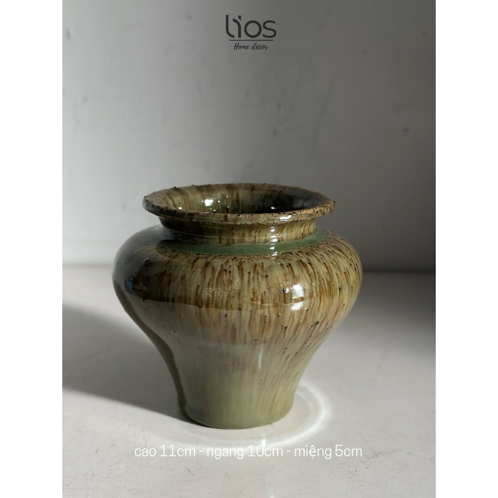 Bình gốm decor cắm hoa men bóng màu nhỏ xinh, decor cắm hoa - Lios Home Decor