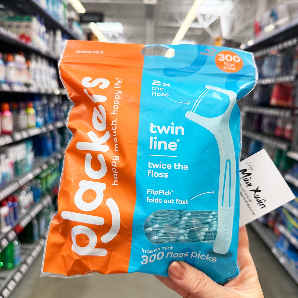 [HÀNG MỸ] Tăm chỉ nha khoa Plackers, 300 cây