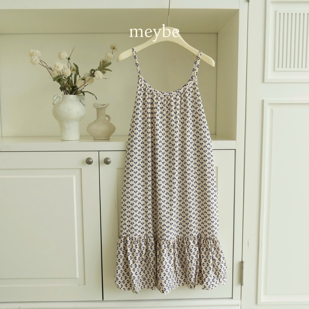 Váy lanh bầu ngủ hai dây thoáng mát vải lanh lụa đầm bầu mùa hè dễ thương MEYBE - MBEV01