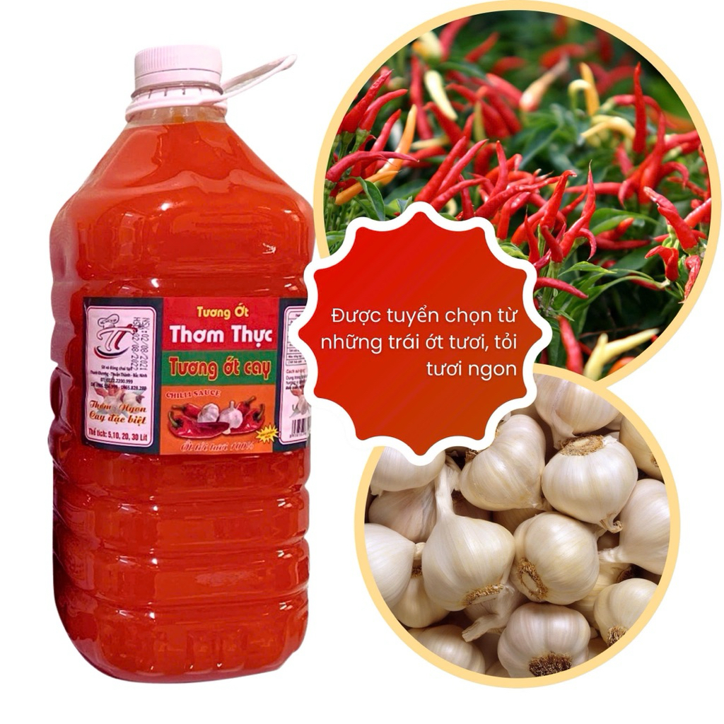 Combo 2 can tương ớt thơm thực 5 lít