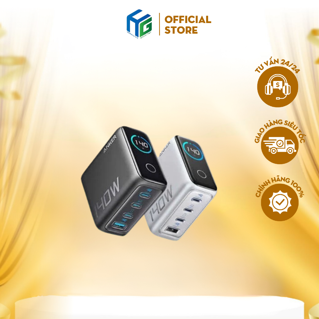 [HOẢ TỐC HCM] Bộ Sạc Nhanh ANKER 140W KÈM CÁP | ANKER CHARGER 140W | B2697