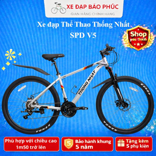 Xe đạp thể thao Thống Nhất SPD V5 size 27.5 (Tặng đèn+chắnbùn+gọngnc+dầu+khóa) khung nhôm,đề shimano
