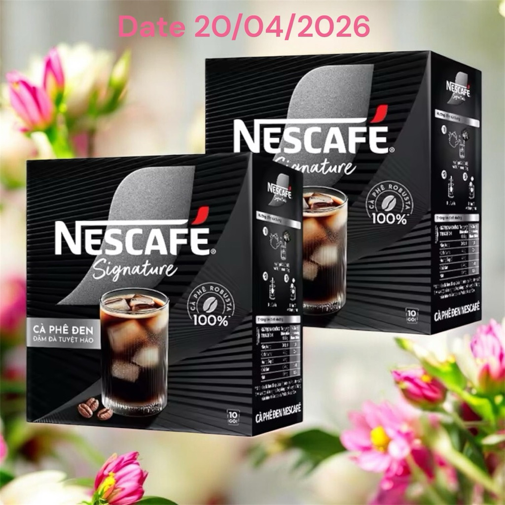Combo 3 Hộp Nescafe Đen Signature Đen Cao Cấp (10gói x 10,5gram) Date 20/04/2026