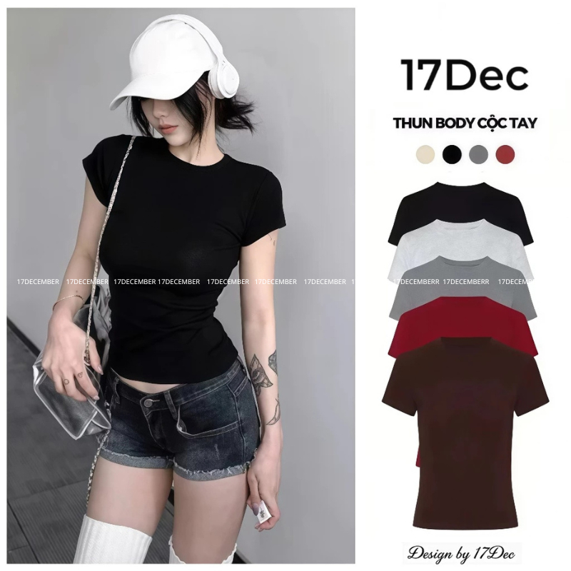 Áo Thun Cổ Tròn Ôm Body Cotton Lông Mịn – Basic Dễ Phối Mặc Cực Xinh DEC-312