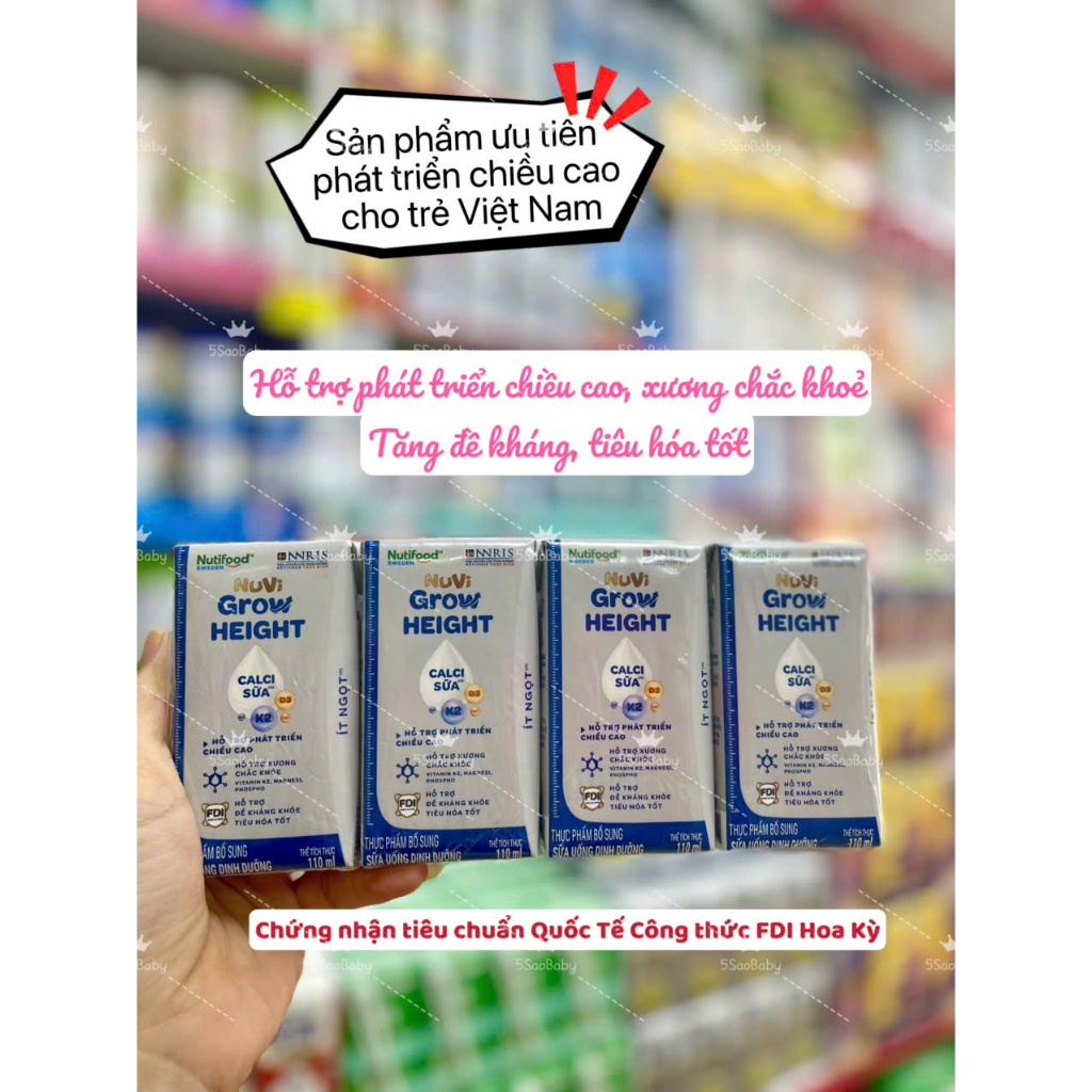 Sữa bột pha sẵn Nuvi Grow height 110ml