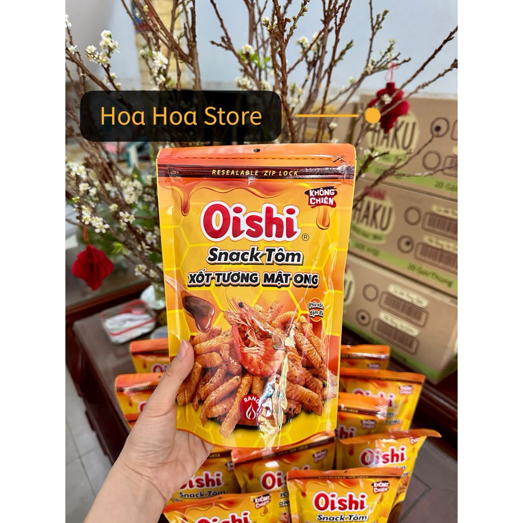[DATE XA] Oishi Túi Zip Cay Nồng/Xốt Tương Mật Ong/Zuna Xốt Trứng Muối/Đậu Xanh