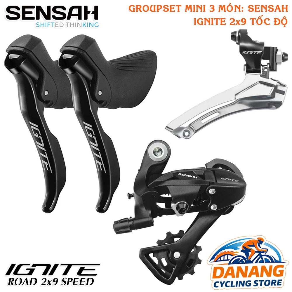 Groupset Mini 3 Món Xe Đạp: SENSAH IGNITE 2x9 Tốc Độ – Tay Đề Lắc + Củ Đề + Sang Đĩa