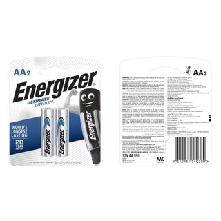 Vỉ 2 viên pin tiểu AA 1.5V Lithium Ultimate Energizer chính hãng dùng cho các thiết bị cao cấp