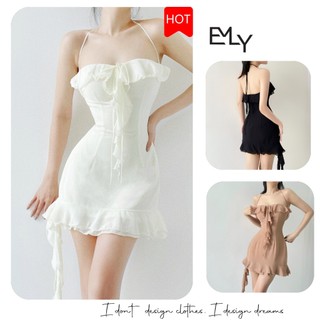 Đầm dây dáng ôm cổ yêm mini Emilyshop (T)