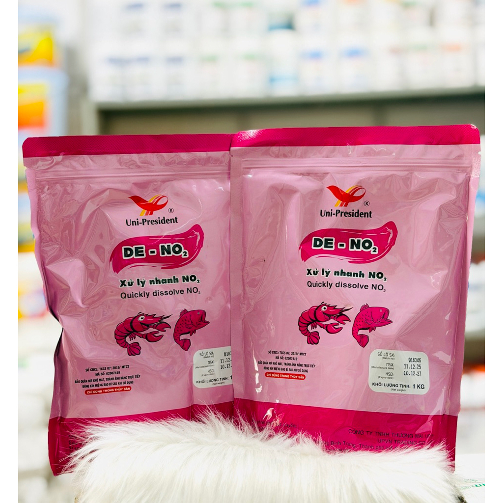 DE NO2 - Phân giải phân hủy nhanh, hiệu quả khí độc NO2 triệt để trong ao nuôi (Gói 1Kg)