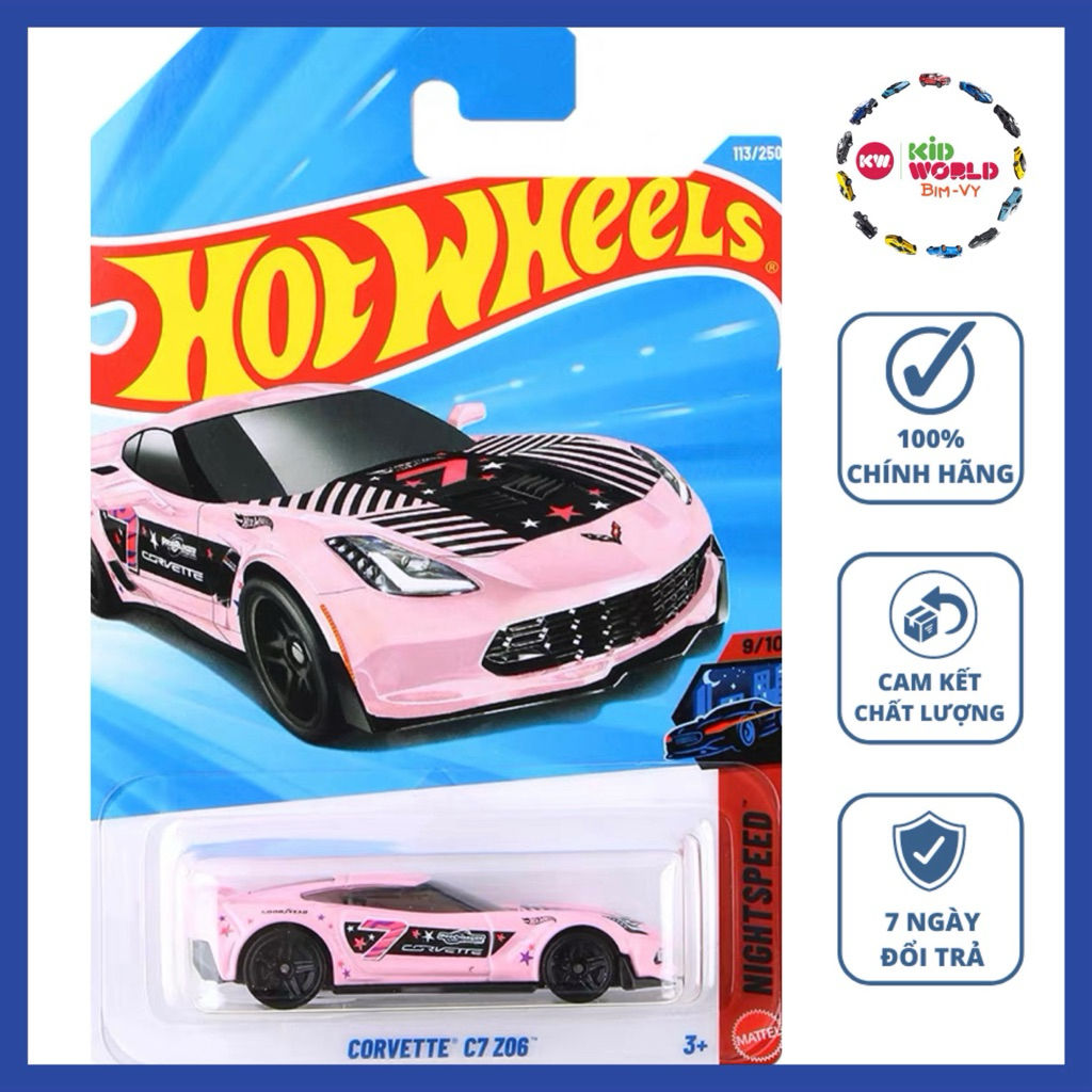 Xe mô hình Hot Wheels basic Corvette C7 Z06 JJJ73.