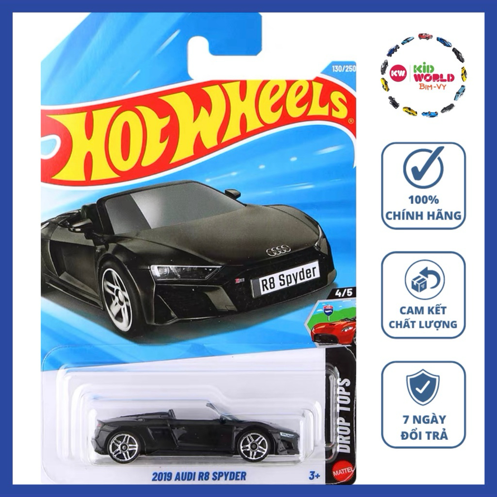 Xe mô hình Hot Wheels basic 2019 Audi R8 Spyder JJJ84.