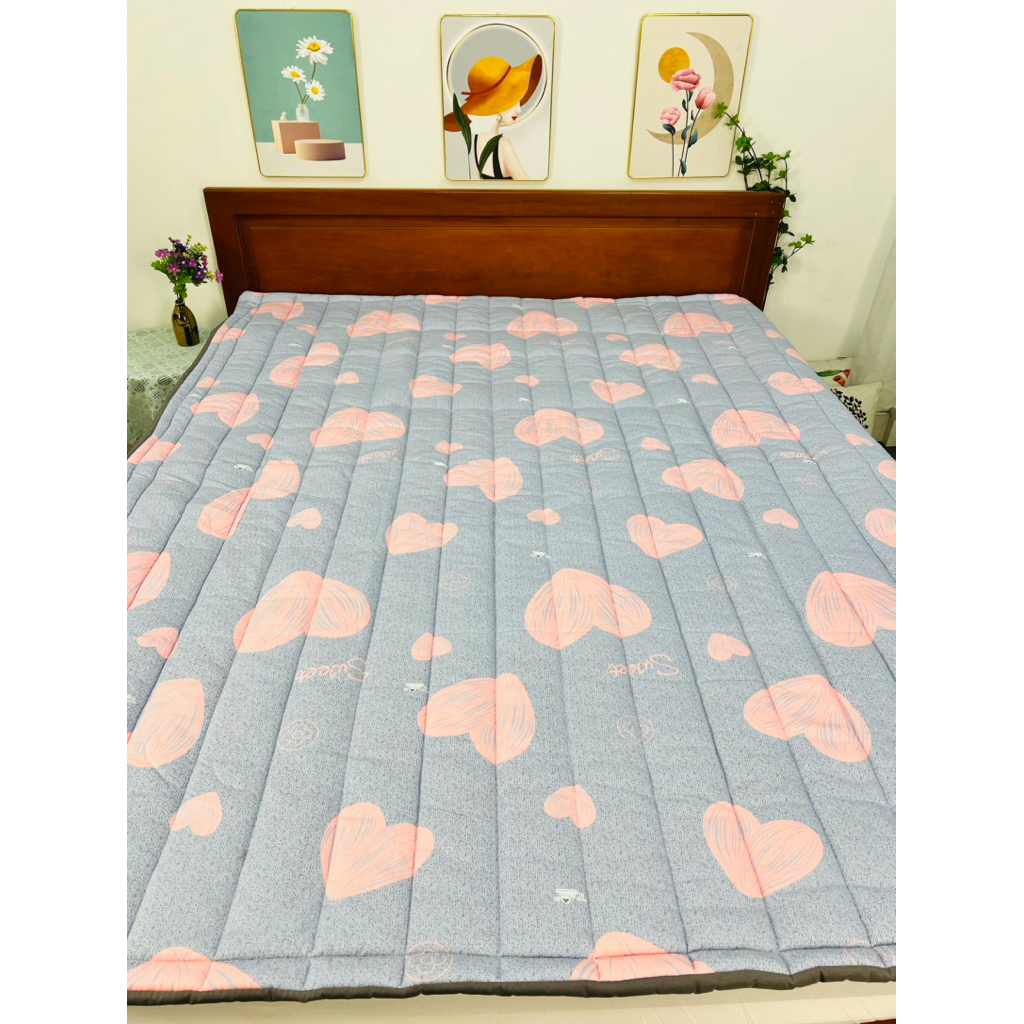 Nệm lót sàn, nệm lót giường,nệm cuộn đa năng , toper mỏng 100% coton.1m5*2m