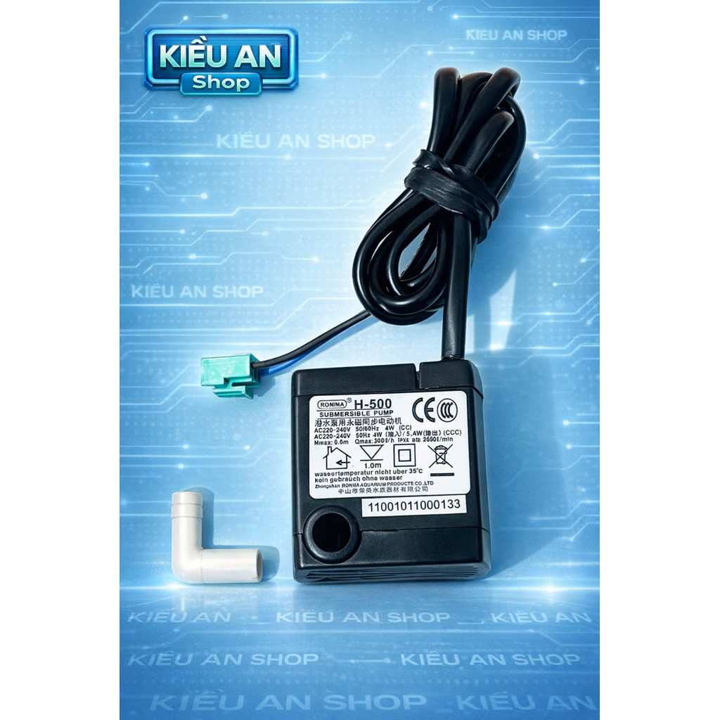H-500 loại 4 W có rắc cám trên bo Bơm nước quạt hơi nước Midea RONMA H-500 (4W)