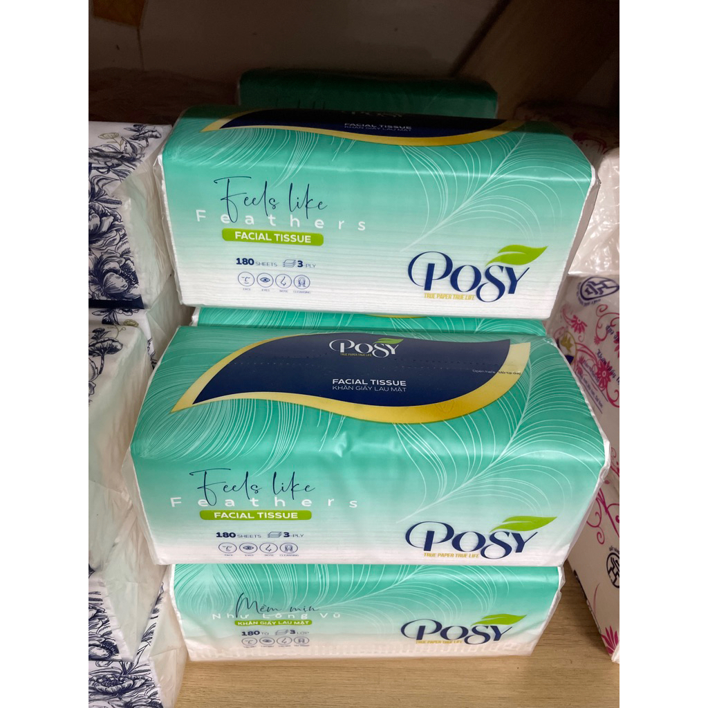 Giấy lụa lau mặt Posy, khăn giấy ăn Posy. Giấy ăn mềm mịn cao cấp