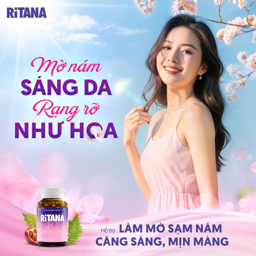 [Đầy đủ tem tích điểm] Viên uống RITANA - Trắng da mờ sạm nám hộp 60 Viên & Hộp 30 Viên