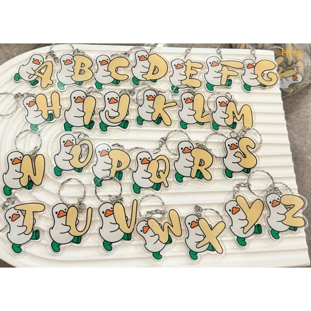 Móc Khoá Vịt Ôm Chữ Siêu Cute MK009