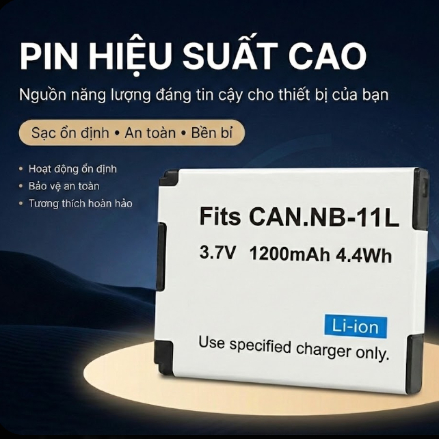 Pin NB-11L  Dung Lượng 900mAh Cho Canon IXUS 185 190 285 HS, PowerShot SX400 A2300 A4000