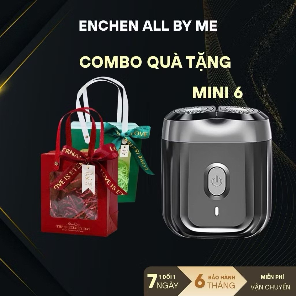 Máy cạo râu Enchen Mini 6/Mini6S, đầu cạo nổi 28 lưỡi dao kép tự mài - BH 6 tháng