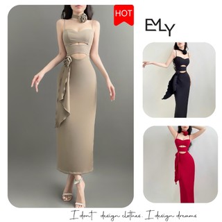 Đầm 2 dây ôm body midi Emilyshop (T)