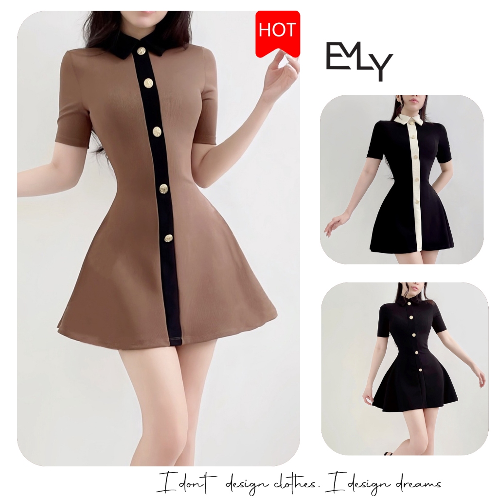 Đầm chữ a tay ngắn mini Emilyshop (T)