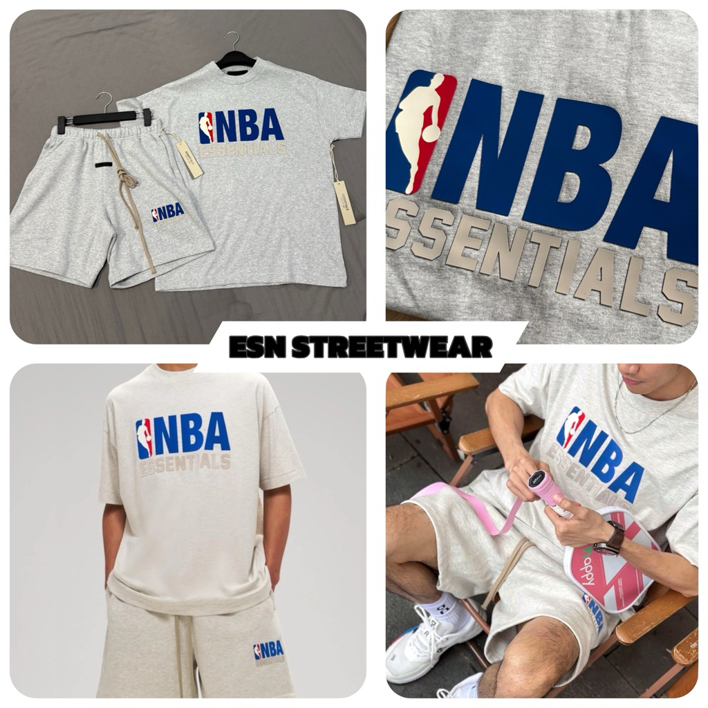 [CHÍNH HÃNG] Set Essentials Fear Of God X NBA Light heather Unisex