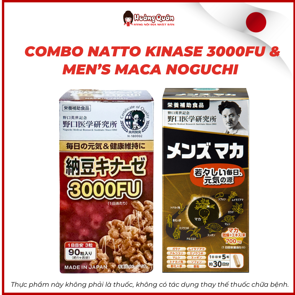 Combo Natto Kinase 3000FU & Men’s Maca Noguchi – Hỗ Trợ Tuần Hoàn Máu & Thể Lực Nam Giới