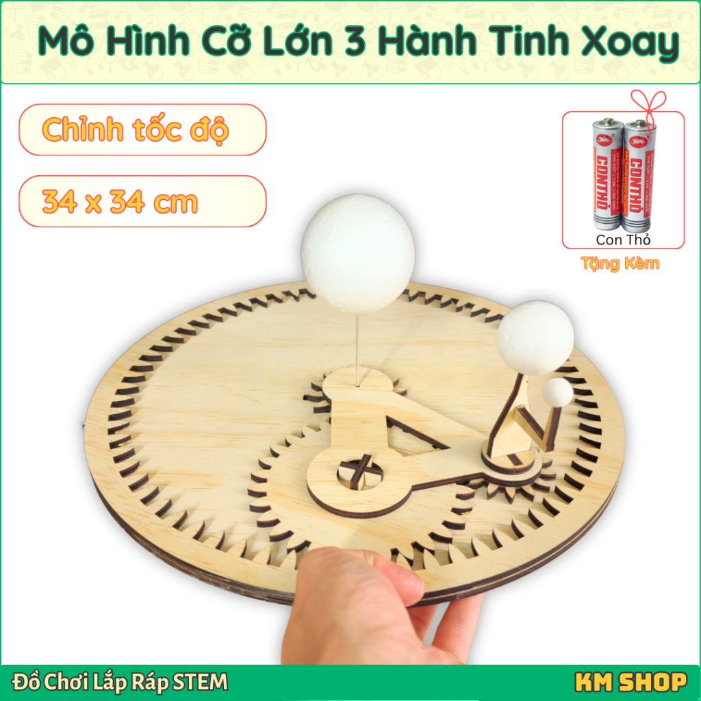 [Đặt hàng] Mô Hình Quỹ Đạo Mặt Trời – Trái Đất – Mặt Trăng STEM DIY