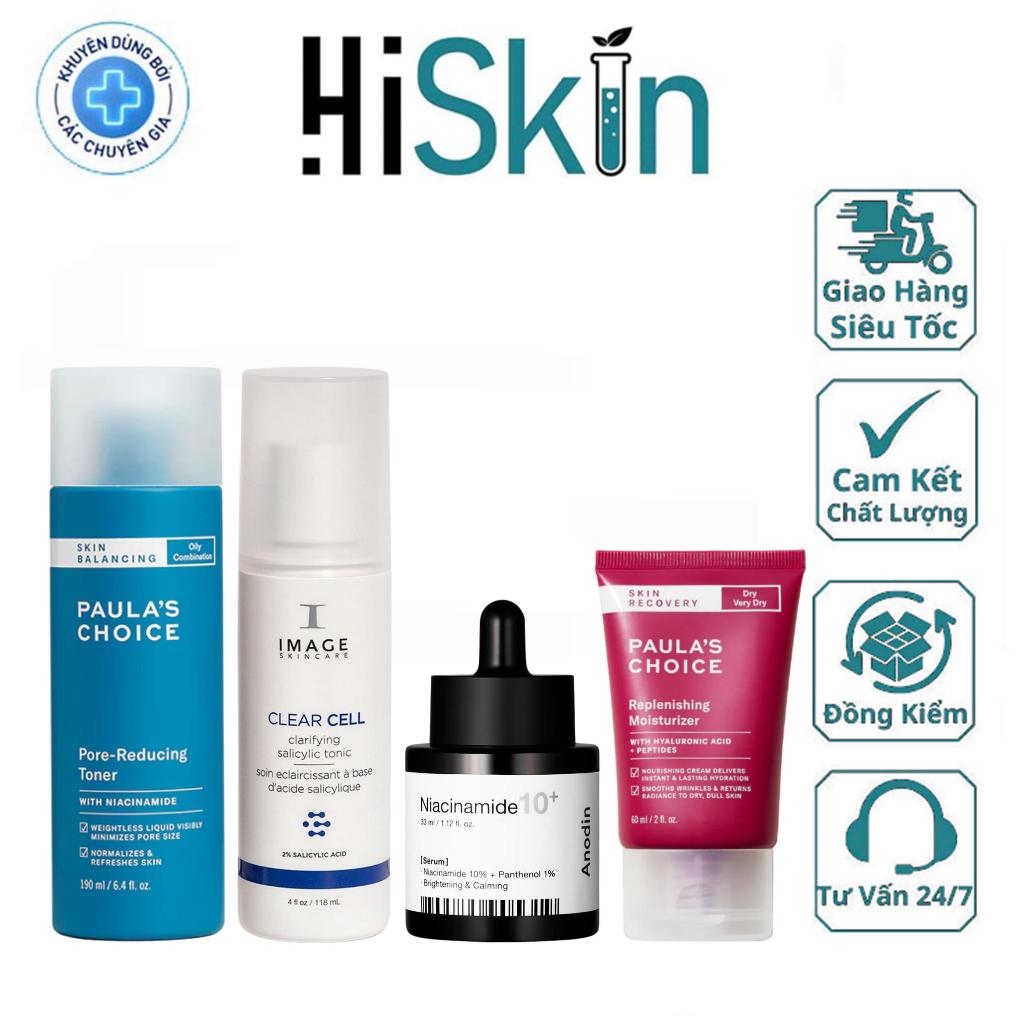 Combo Dầu Mụn Gồm Toner Skin Balancing 190ml, 2% BHA Image 118ml, Nia 10 Anodin 33ml và Kem dưỡng Sk