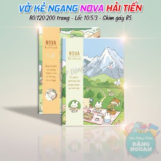 [1 Lốc] Vở kẻ ngang ghim B5 - NOVA - Định lượng giấy 70g/m2 (80/120/200 trang - Lốc 10/5/3)