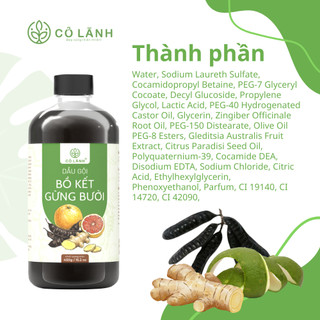 Dầu Gội Bồ Kết Gừng Bưởi Cỏ Lành - Bảo Vệ Tóc Chắc Khỏe - Chăm Sóc Tóc Bồng Bềnh Óng Mượt