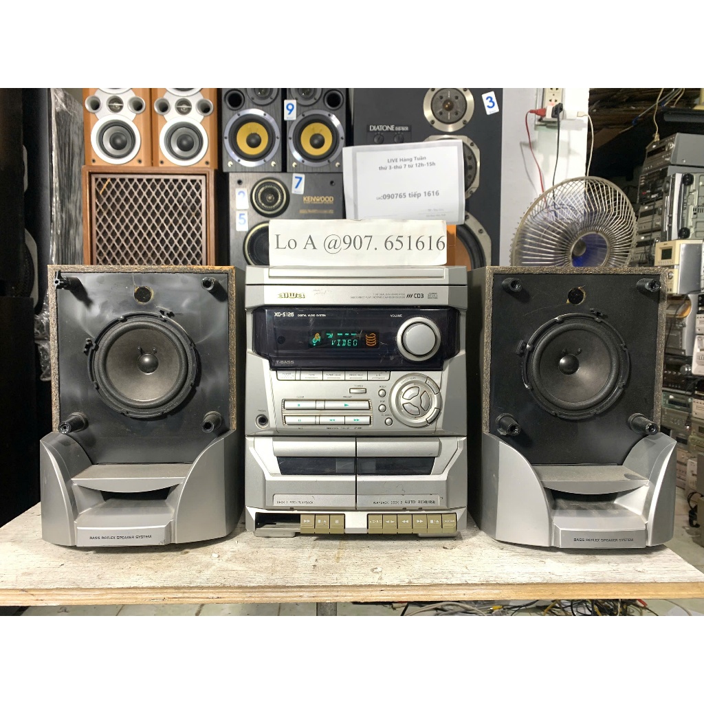 Bán Dàn trung Nghe Nhạc Vip Aiwa  CX _ NS126 bãi nhật điện 110V đẹp  hát tốt  bãi nhật về