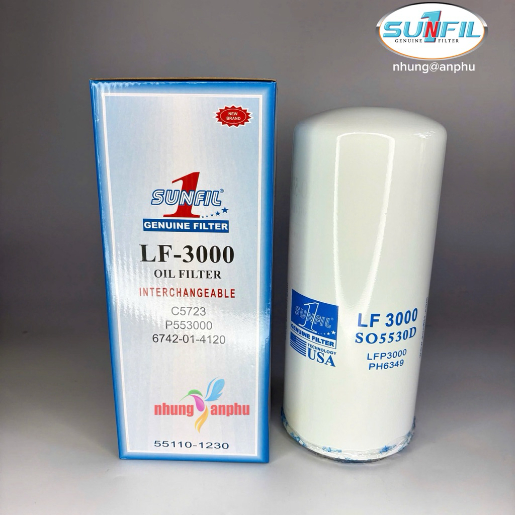 Lọc Nhớt Cummin P553000/ LF3000 / LF3639 / C5723 Caterphila , Yanmar sunfil