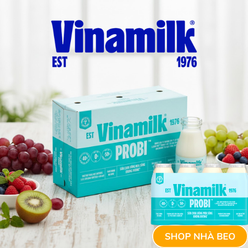 [Hỏa Tốc] Thùng 24 Chai Sữa Chua Uống Probi Vinamilk KHÔNG ĐƯỜNG 130ml | Bổ Sung Lợi Khuẩn, Hỗ Trợ T