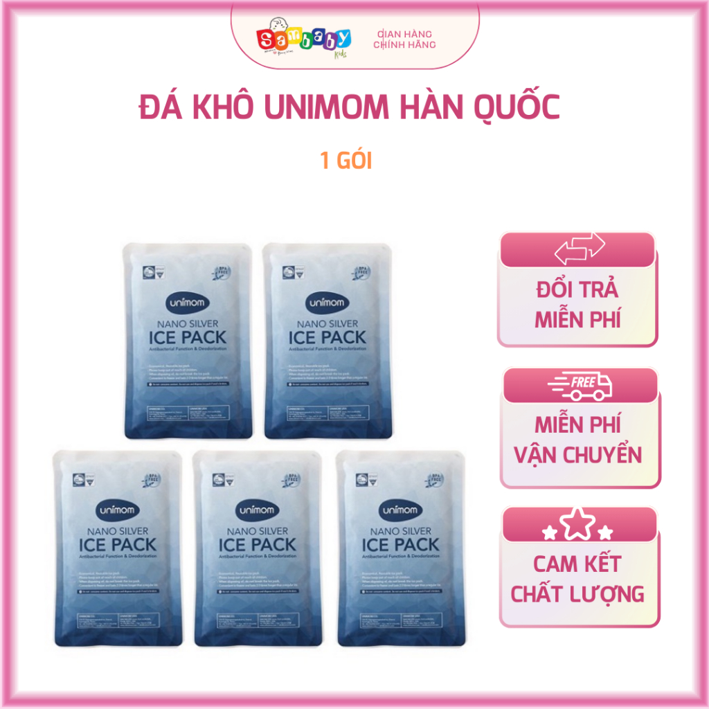 Túi đá khô Giữ Nhiệt Unimom Chính Hãng - Giữ Lạnh Sữa Mẹ 8-12h, An Toàn cho Bé