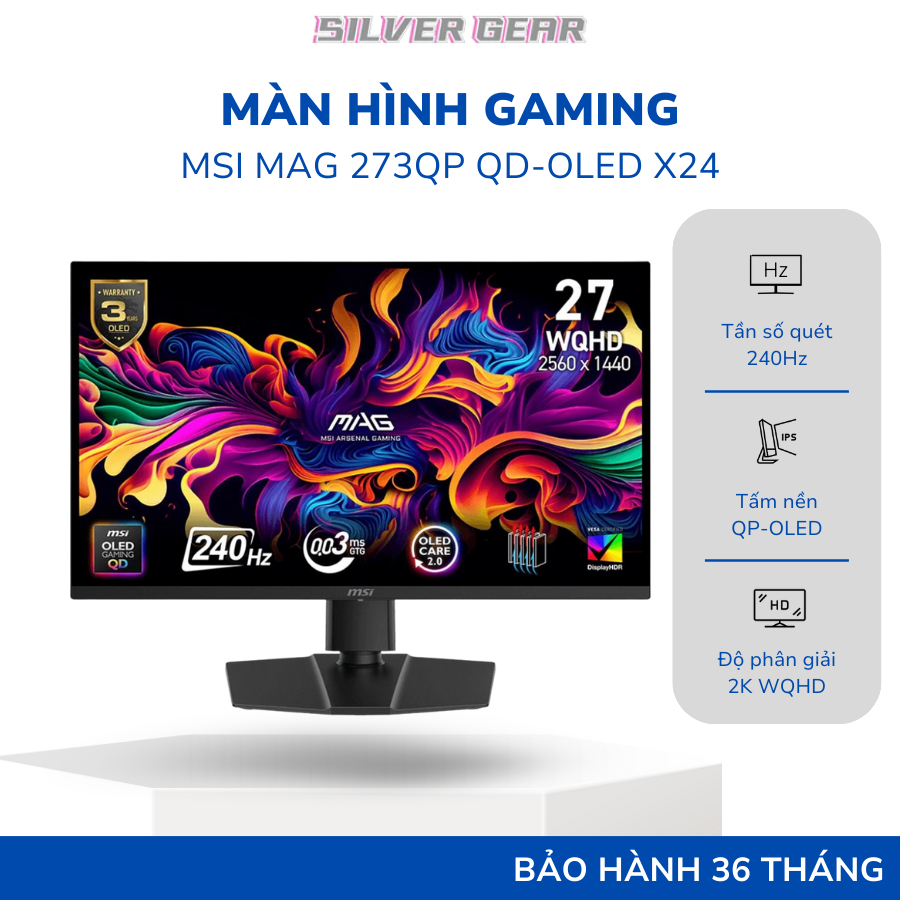 Màn hình MSI MAG 273QP QD-OLED X24 27" QD-OLED 2K 240Hz - Hàng chính hãng