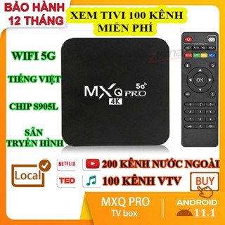 Android TV Box Mxq Pro 2025 Ram 16+256GB Smart Tivi Box 4K Wifi 5G Android 11 xem truyền hình 100 kênh miễn phí, Youtube