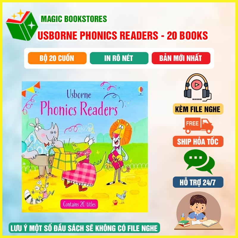 [Luyện Ngữ Âm] Usborne Phonics Readers - 20 Books + AUDIO Bản Nhập Khẩu