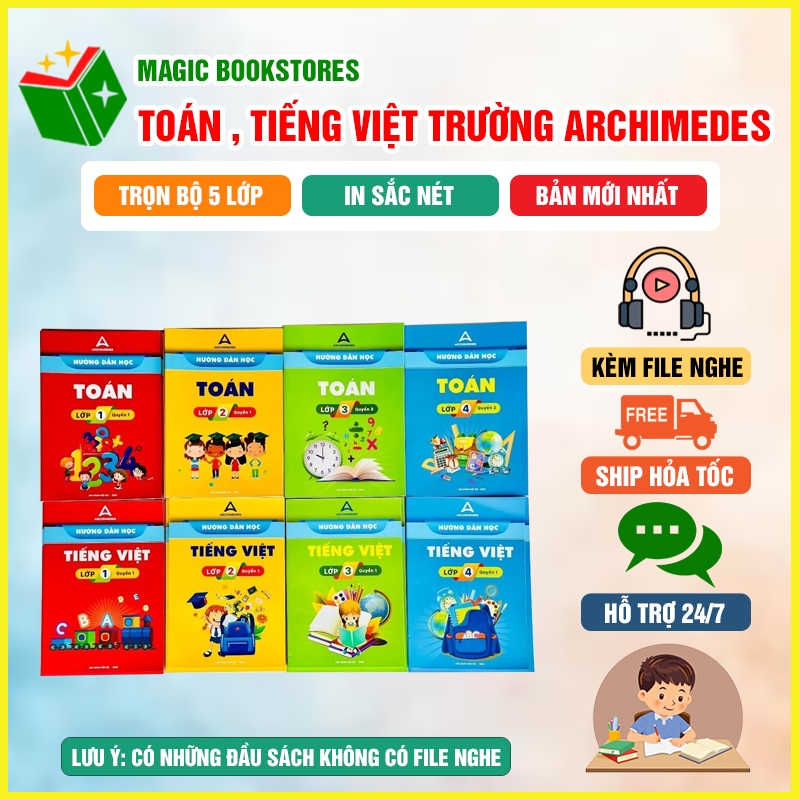 Bộ Hướng Dẫn Tự Học Toán Và Tiếng Việt Trường Archimedes Lớp 1,2,3,4,5 Phiên bản 2023