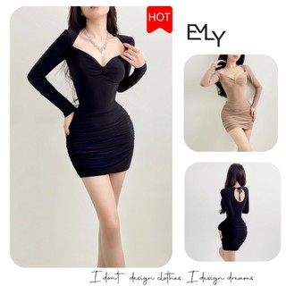 Đầm ôm body tay dài mini Emilyshop (T)