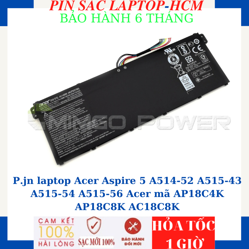 Sạc Pin Laptop Acer Aspire 5 A514-52 A514-53 A515-43 A515-54 A515-56 Acer mã AP18C4K AP18C8K AC18C8K