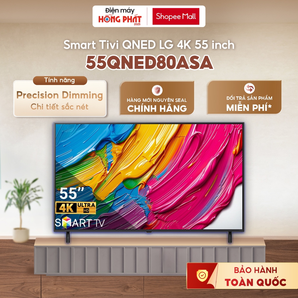 Smart Tivi LG 55 Inch QNED AI QNED80 4K 55QNED80ASA [Giao-Lắp HCM]