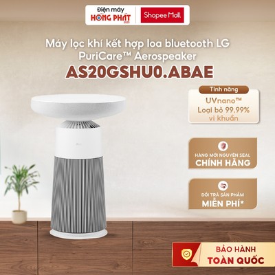 Máy Lọc Không Khí Kèm Loa LG PuriCare Aero Speaker AS20GSHU0.ABAE Màu Trắng [GIAO TOÀN QUỐC]