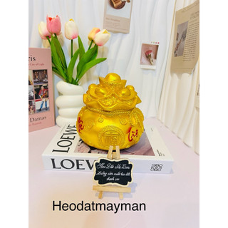 Ống tiết kiệm HŨ VÀNG TRÒN TÀI LỘC LD12, heo đất, trắng trí, quà tặng/ tiemheomayman