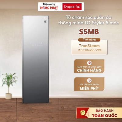Tủ Chăm Sóc Quần Áo Thông Minh LG Styler Màu Gương Kính 5 Móc - S5MB [Giao-Lắp HCM]