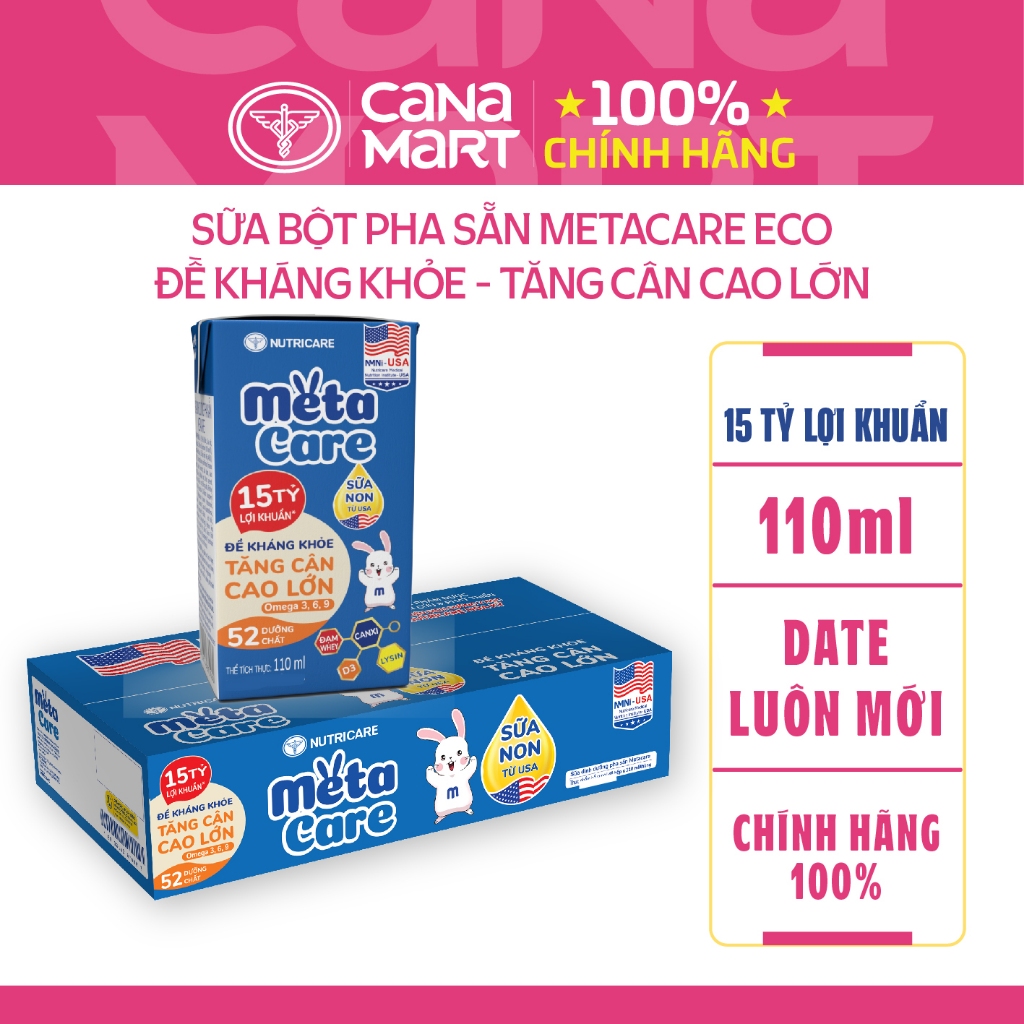 Sữa công thức dinh dưỡng Metacare ECO Nutricare cho bé đề kháng khỏe tăng cân cao lớn