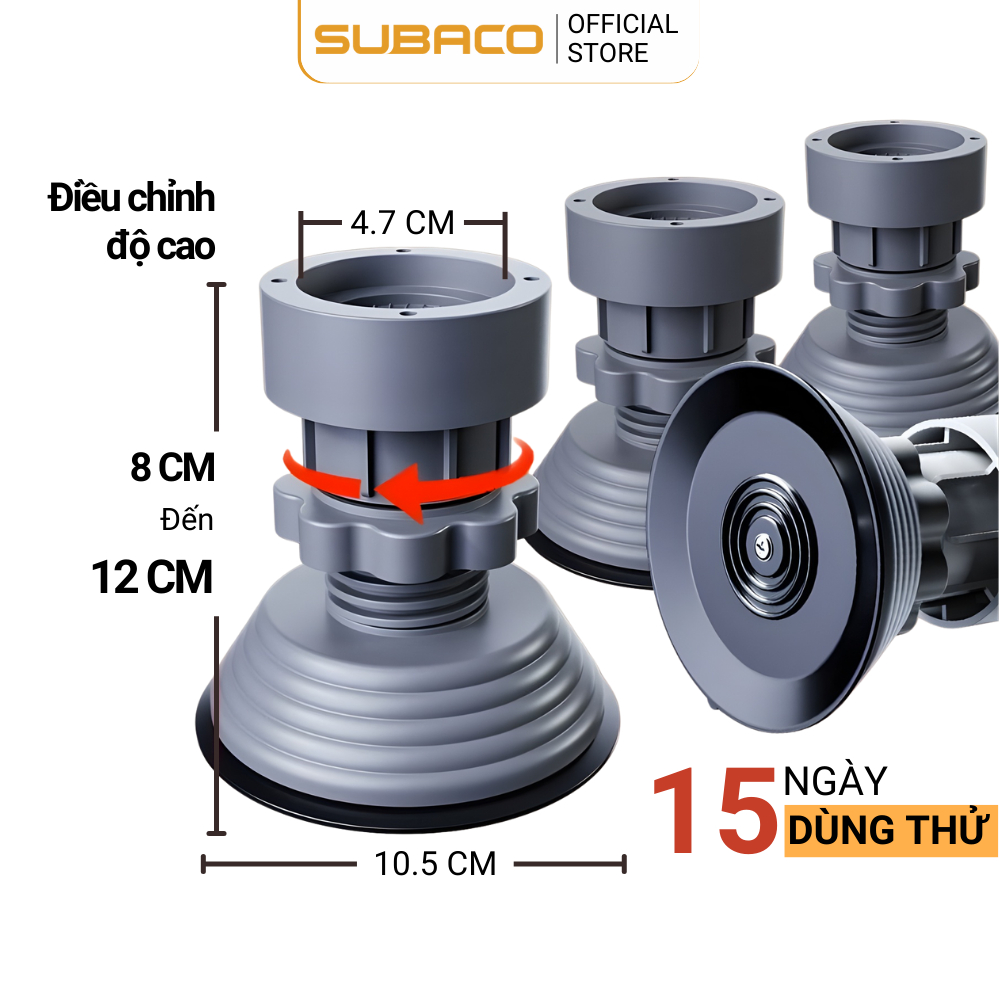 Chân Kê Đa Năng COMCOM Kê Máy Giặt, Tủ Lạnh, Bàn Ghế – Nâng Cao, Dễ Vệ Sinh, Chống Ẩm Mốc