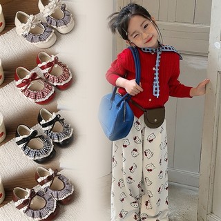 Bella Neman 2026 Mẫu giày nữ trẻ em mới với ren xinh xắn, giày công chúa thời trang Hàn Quốc