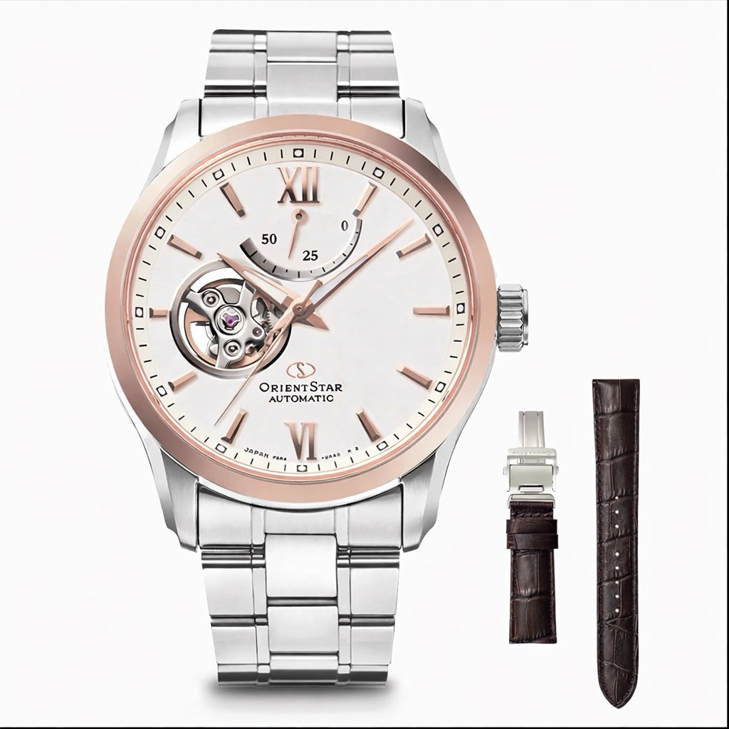 Đồng Hồ Nam Orient Star RK-AT0023S Automatic Size 39.3 Rose Gold Semi Skeleton New 2026